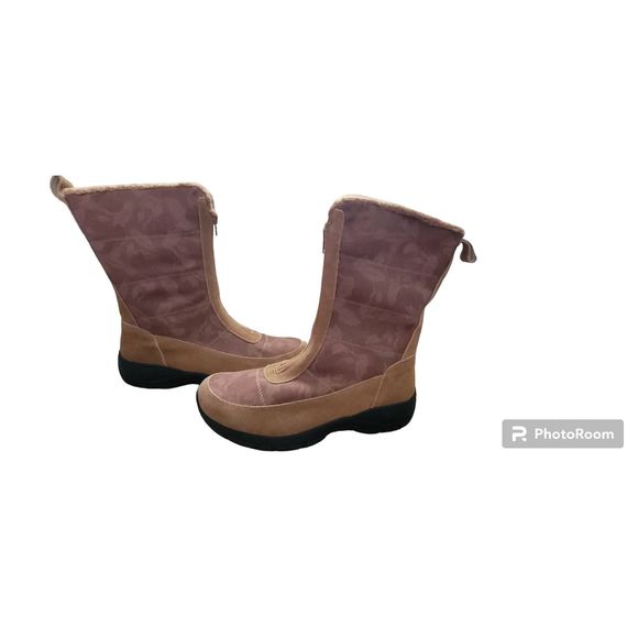Land's End All Weather Boots Women's 10 Caramel Zip Front Insulated & Cozy NWT - Picture 2 of 9